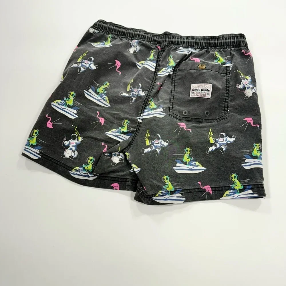 Party Pants Alien Print Swim Shorts Medium